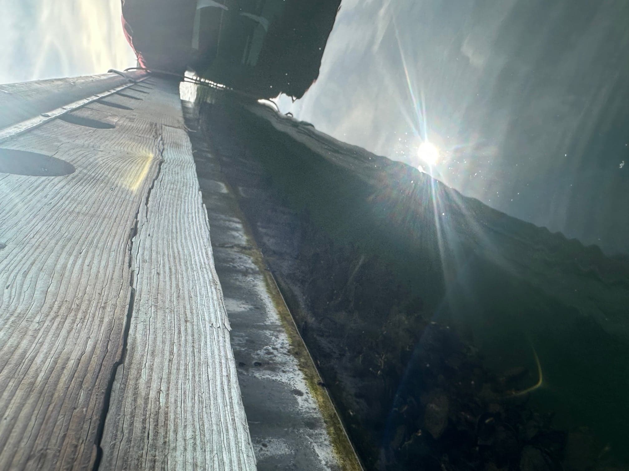 Concrete dock surface during inspection